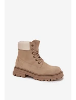 Dámské trapery na šněrování béžové Norena