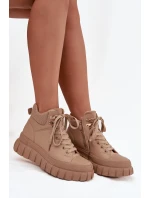 Dámské zateplené kozačky trapery na platformě Camel Carenna