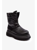 Dámské sněhule na silné podrážce se zipem GOE černá