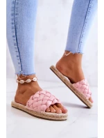 Kožené pletené pantofle Big Star JJ274921 Růžová