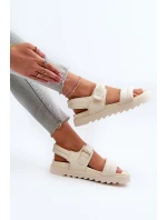Dámské sandály na platformě Big Star NN274751 béžové