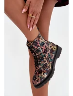 Dámské zimní kotníkové boty květinové Artiker 57C1050 multikolor