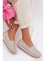 Kožené dámské polobotky S.Barski LR61-7051 Béžové