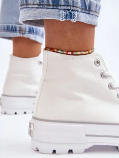 Vysoký Látkové tenisky na platformě Big Star LL274156 Bílá