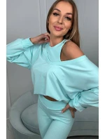 3dílný set mikina + top + legíny mint 3dílný set mikina + top + legíny mint