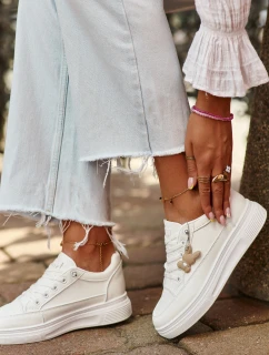 Tenisky Dámské Sportovní Na Platformě S Ozdobou Bílý VINCEZA 13613