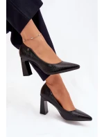Dámské lodičky na podpatku Vinceza 62252 černé