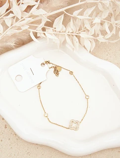 Zlatý náramek na nohu s trojlístkem