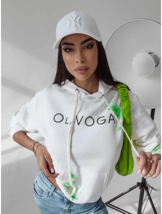 Dámská mikina 277250 ecru-zelená - Ola Voga Dámská mikina 277250 ecru-zelená - Ola Voga