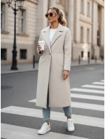 Dámský oversize kabát MANTOVA dlouhý světle béžový FashionStreet NY0738 Dámský oversize kabát MANTOVA dlouhý světle béžový FashionStreet NY0738