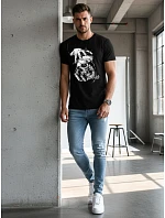 Pánské tričko s potiskem černé FashionStreet NX049R