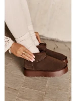 Módní Semišové Nízké Sněhule Hnědé Nucca