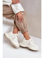 Dámské Tenisky S Odrbanými Na Platformě Béžové Seladwen