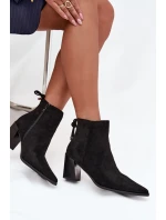 Dámské kotníkové boty na podpatku s tkaničkami černé Halisse
