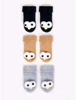 Yoclub Bavlněné chlapecké froté ponožky Vzory Barvy 3-pack SKA-0049C-AA0B Vícebarevné