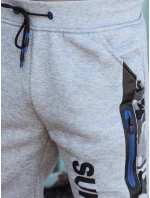 Pánské tepláky s potiskem světle šedé FashionStreet UX4446