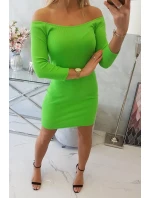 Pruhované přiléhavé šaty světle zelené