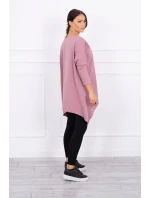 Oversize halenka s potiskem duhových rtů tmavě růžová