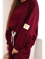 Komplet dámský máslový s volnou mikinou a kalhotami s nápisem LOVE khaki Komplet dámský máslový s volnou mikinou a kalhotami s nápisem LOVE khaki