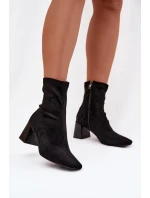 Dámské kotníkové boty na podpatku z eko semiše Olianne Dámské kotníkové boty na podpatku z eko semiše Olianne