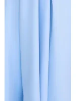 348-12 SCARLETT - Rozšířené midi šaty s obálkovým výstřihem a páskem - MODRÉ