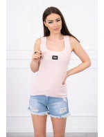 Žebrovaná halenka s blůzou pudrově růžová Žebrovaná halenka s blůzou pudrově růžová