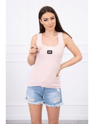 Žebrovaná halenka s blůzou pudrově růžová Žebrovaná halenka s blůzou pudrově růžová