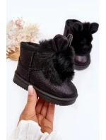 Dětské zimní botky s kožešinou a ušima Černé Betty Dětské zimní botky s kožešinou a ušima Černé Betty