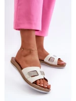 Pohodlné Lesklé Dámské Žabky Inblu BA000050 Bílé