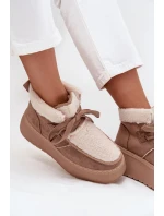 Dámské sněhule na platformě s kožešinkou Béžové Florivelle