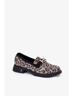 Dámské semišové mokasíny s panterkovým vzorem Vinceza – šedé Dámské semišové mokasíny s panterkovým vzorem Vinceza – šedé