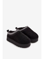 Dětské/módní sněhule s kožíškem typu beránek Selathiel – černé Dětské/módní sněhule s kožíškem typu beránek Selathiel – černé