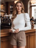 Dámský svetr v jedné velikosti s bufetem ELENORI white FashionStreet MY2463 Dámský svetr v jedné velikosti s bufetem ELENORI white FashionStreet MY2463