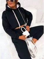 Černá dámská bavlněná tepláková souprava (82143) Černá dámská bavlněná tepláková souprava (82143)