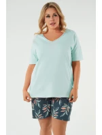 Italská móda Julietta s dlouhým rukávem barva:pistácie/potisk