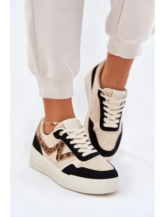 Dámské Sportovní Boty Na Platformě Leopardí Černé Lorori