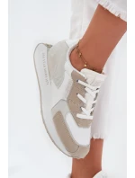 Dámské Kožené Sneakersy Big Star OO274563 Hi-Poly System Bílé