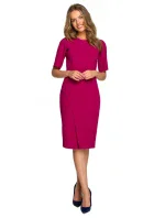 S317 Pouzdrové šaty s dvojitým předním dílem - královská modř S317 Pouzdrové šaty s dvojitým předním dílem - královská modř