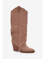 Zateplené dámské kovbojské kozačky Mavine – béžové
