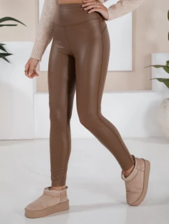 Dámské voskované legíny JEWELS světle hnědé FashionStreet UY1703