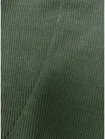 Žebrovaný dámský komplet v olivové barvě (AMG-341A)