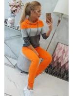 Oranžová+šedá barevná pruhovaná sada Oranžová+šedá barevná pruhovaná sada