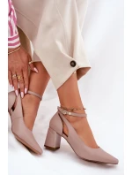 Kožené Lodičky Na Podpatku Maciejka K6816-04 Béžové Kožené Lodičky Na Podpatku Maciejka K6816-04 Béžové