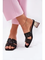 Dámské sandály na podpatku Vinceza 62230 černé
