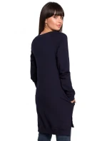 B101 Tunika nadměrné velikosti s dělenými boky - vojensky zelená