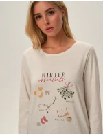 Dámské pyžamo Florencia 41902-80X Béžová - Henderson Ladies Dámské pyžamo Florencia 41902-80X Béžová - Henderson Ladies