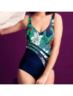 Jednodílné plavky 7339 M2 tm.modré s potiskem - Anita