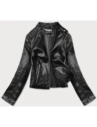 Krátká černá bunda ramoneska se stojáčkem (11Z8038) Krátká černá bunda ramoneska se stojáčkem (11Z8038)