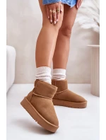 Kožené Semišové Sněhule Na Platformě Nad Kotníky Camel Rianaella Kožené Semišové Sněhule Na Platformě Nad Kotníky Camel Rianaella