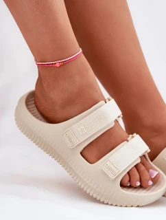 Dámské pěnové pantofle s pásky Big Star – béžové